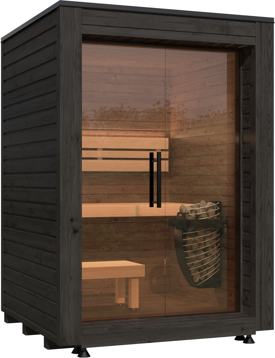 Tromso Mini vertical sauna with double glass doors