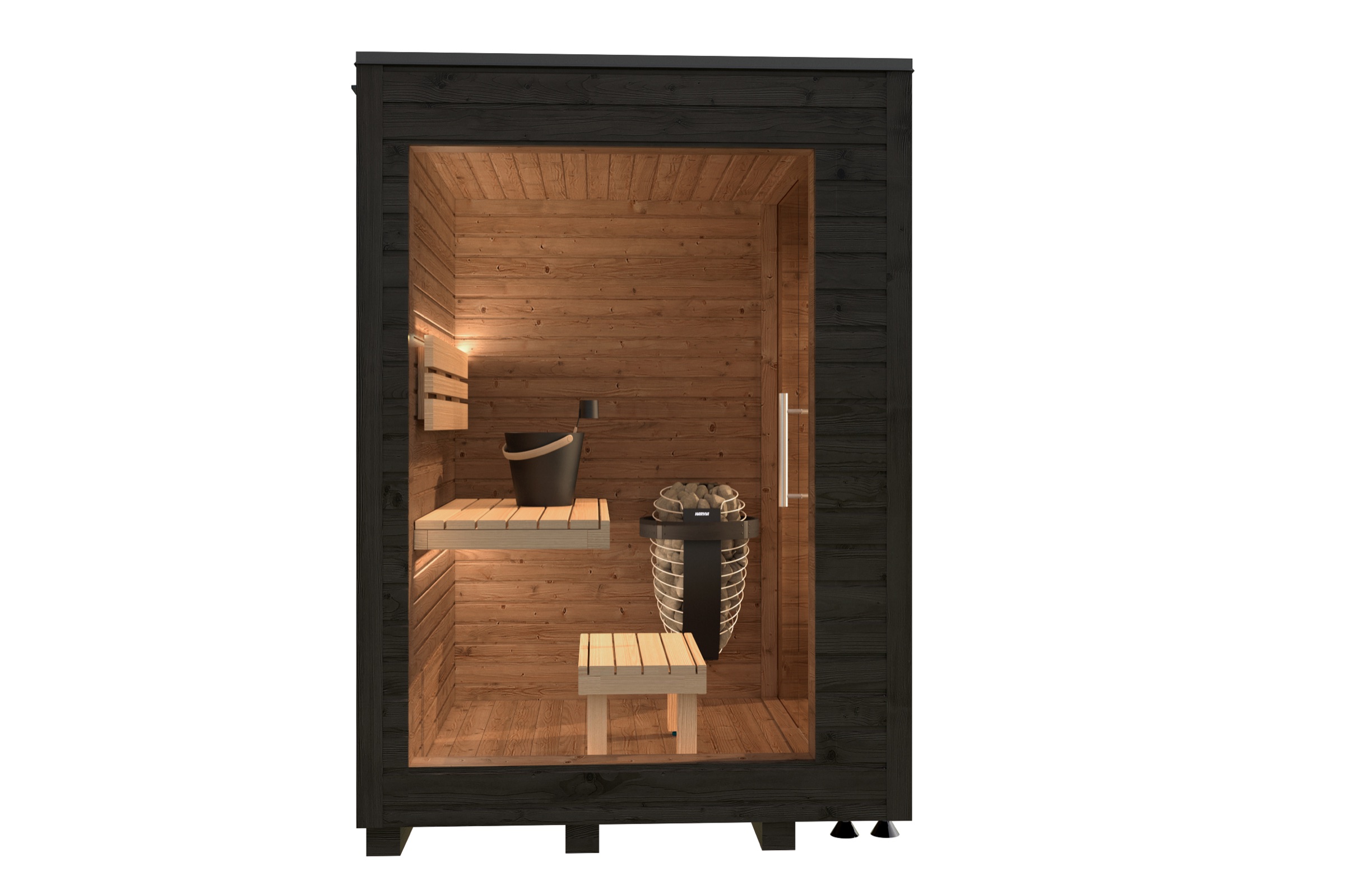 Tromso Mini vertical sauna with double glass doors